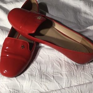 Preloved Red Tory Burch Patent leather flats